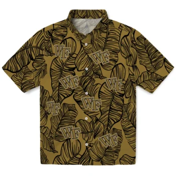 wake forest demon deacons leaf outline gold hawaiian shirts best selling