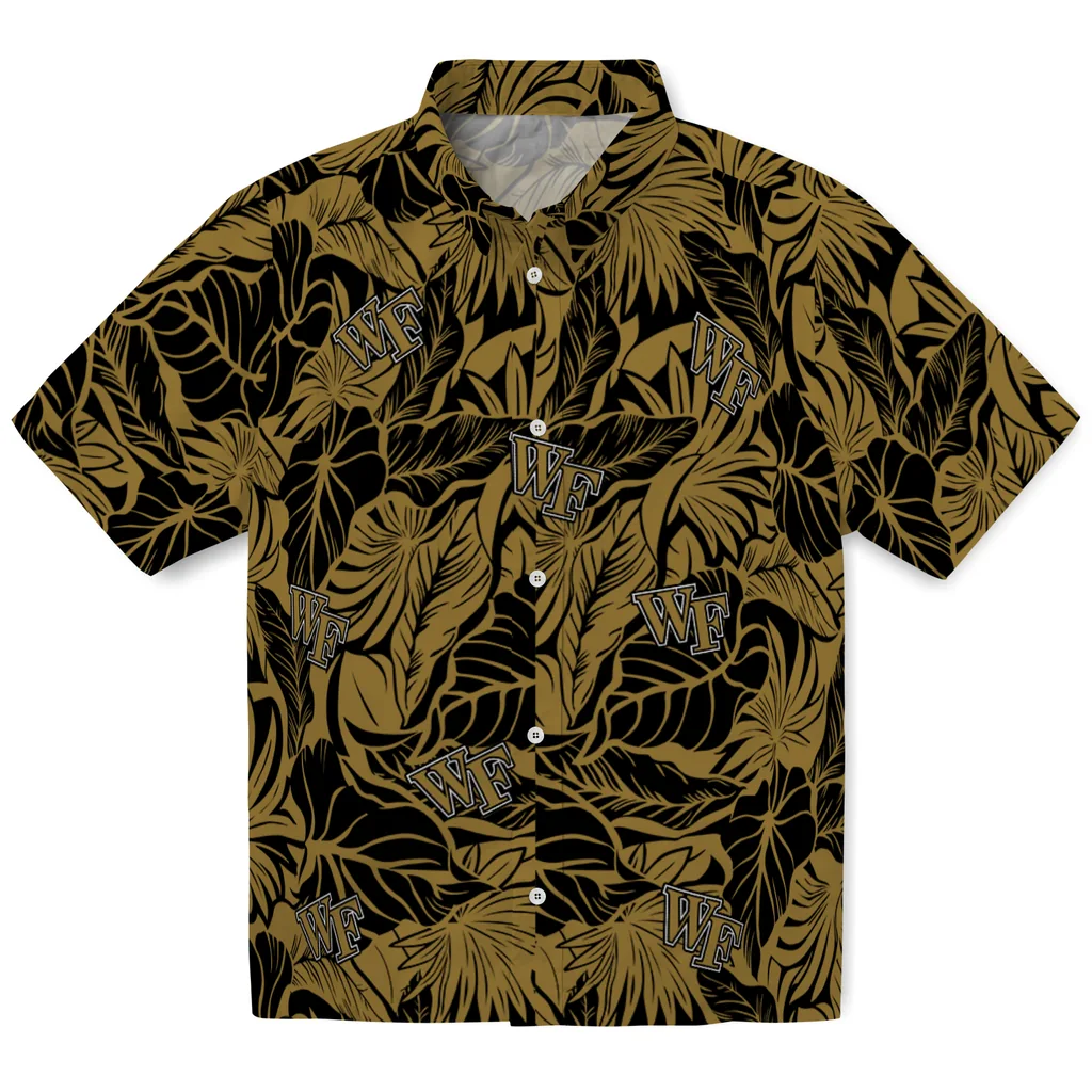 Wake Forest Demon Deacons Hawaiian Shirt - Monstera Layer wake forest demon deacons monstera layer gold hawaiian shirts best selling