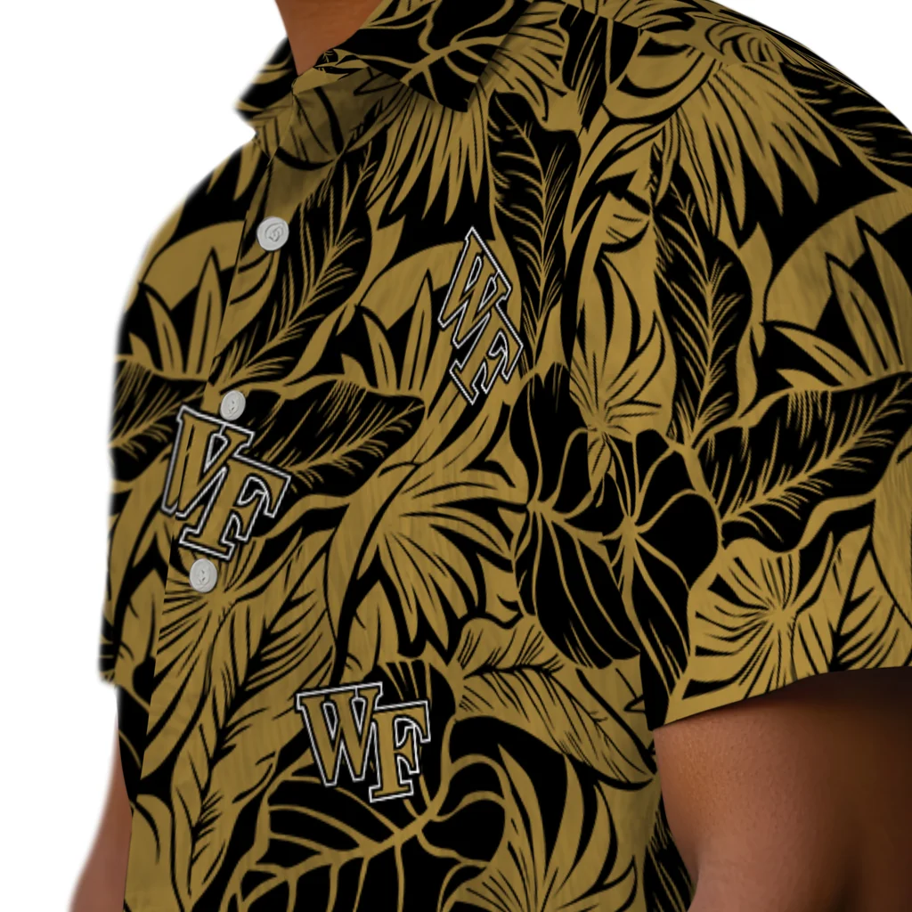 Wake Forest Demon Deacons Hawaiian Shirt - Monstera Layer wake forest demon deacons monstera layer gold hawaiian shirts trendy