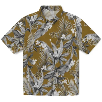 wake forest demon deacons palm leaves gold hawaiian shirts best selling