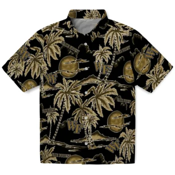 wake forest demon deacons palm sunset hawaiian shirts best selling