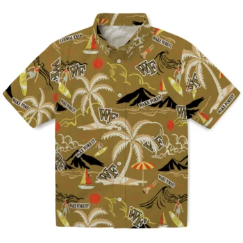 wake forest demon deacons palm tree island gold hawaiian shirts best selling