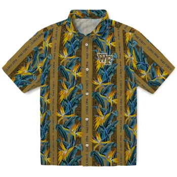 wake forest demon deacons paradise vines gold hawaiian shirts best selling