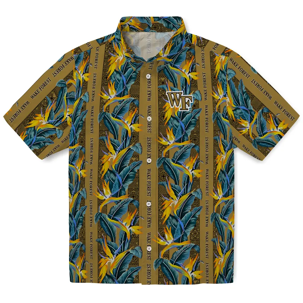 Wake Forest Demon Deacons Hawaiian Shirt - Paradise Vines wake forest demon deacons paradise vines gold hawaiian shirts best selling