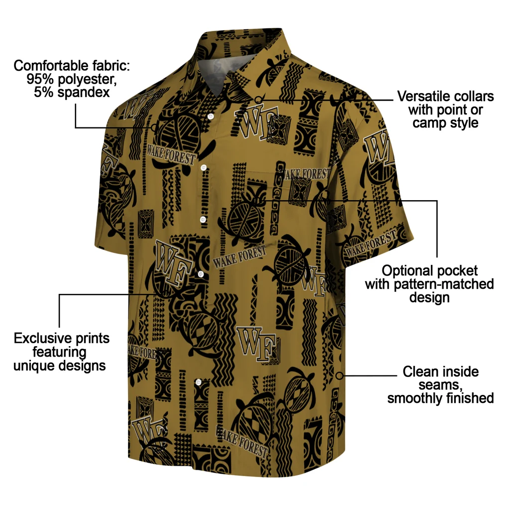 Wake Forest Demon Deacons Hawaiian Shirt - Turtle Lines wake forest demon deacons turtle lines gold hawaiian shirts new arrival