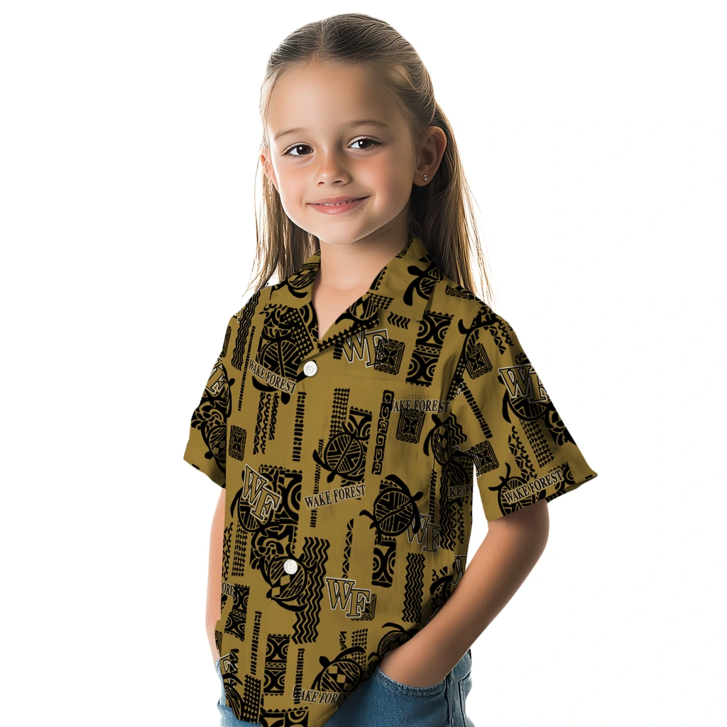 Wake Forest Demon Deacons Hawaiian Shirt - Turtle Lines wake forest demon deacons turtle lines gold hawaiian shirts premium grade
