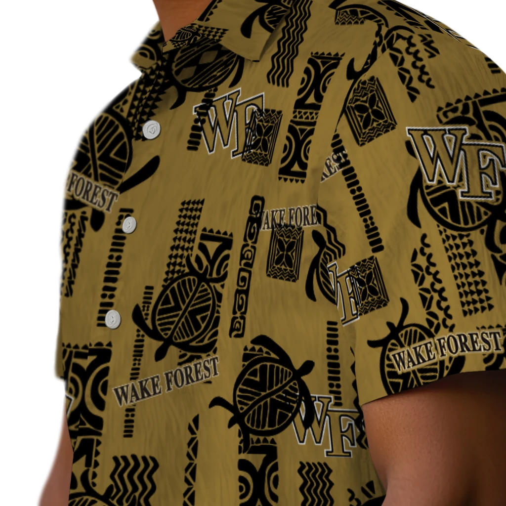 Wake Forest Demon Deacons Hawaiian Shirt - Turtle Lines wake forest demon deacons turtle lines gold hawaiian shirts trendy