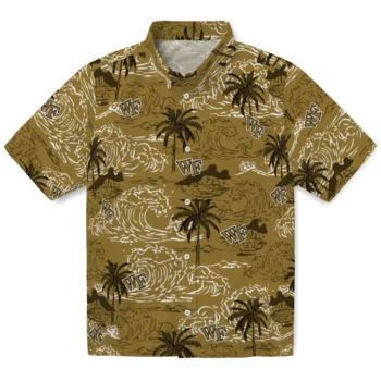 wake forest demon deacons wave palm gold hawaiian shirts best selling