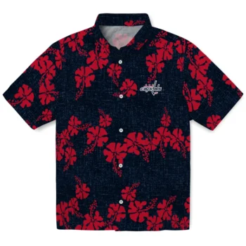 washington capitals hibiscus petals blue hawaiian shirts best selling