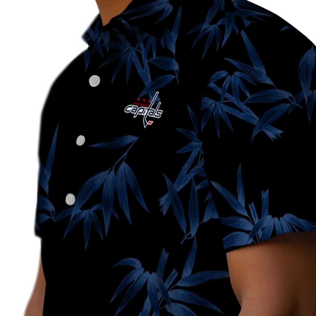 Washington Capitals Hawaiian Shirt - Bamboo Branches washington capitals bamboo branches blue black hawaiian shirts trendy