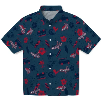 washington capitals beach vibe navy hawaiian shirts best selling