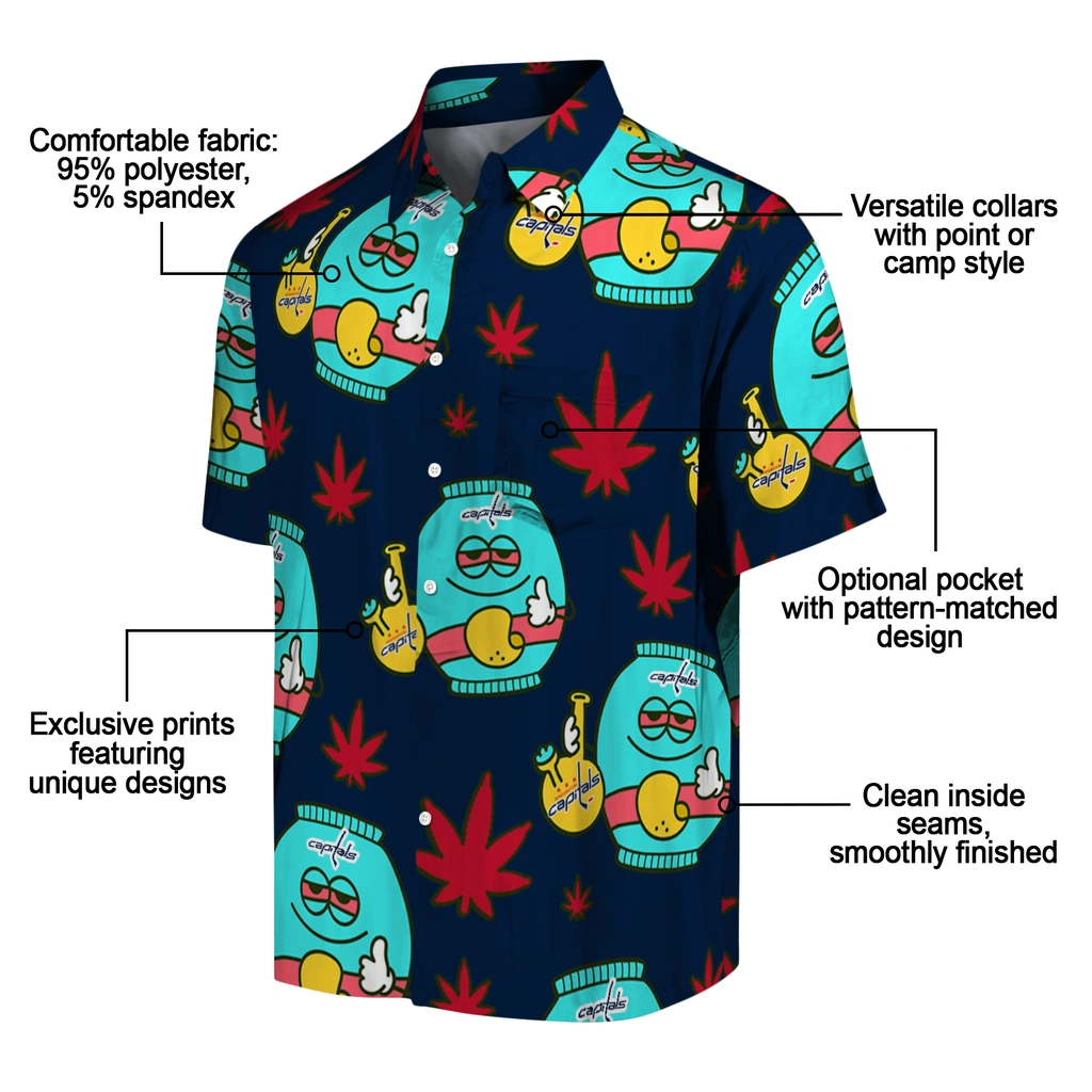 Washington Capitals Hawaiian Shirt - Chill Vibe washington capitals bong smile blue hawaiian shirts new arrival