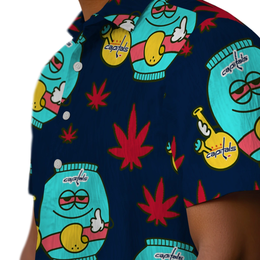 Washington Capitals Hawaiian Shirt - Chill Vibe washington capitals bong smile blue hawaiian shirts trendy