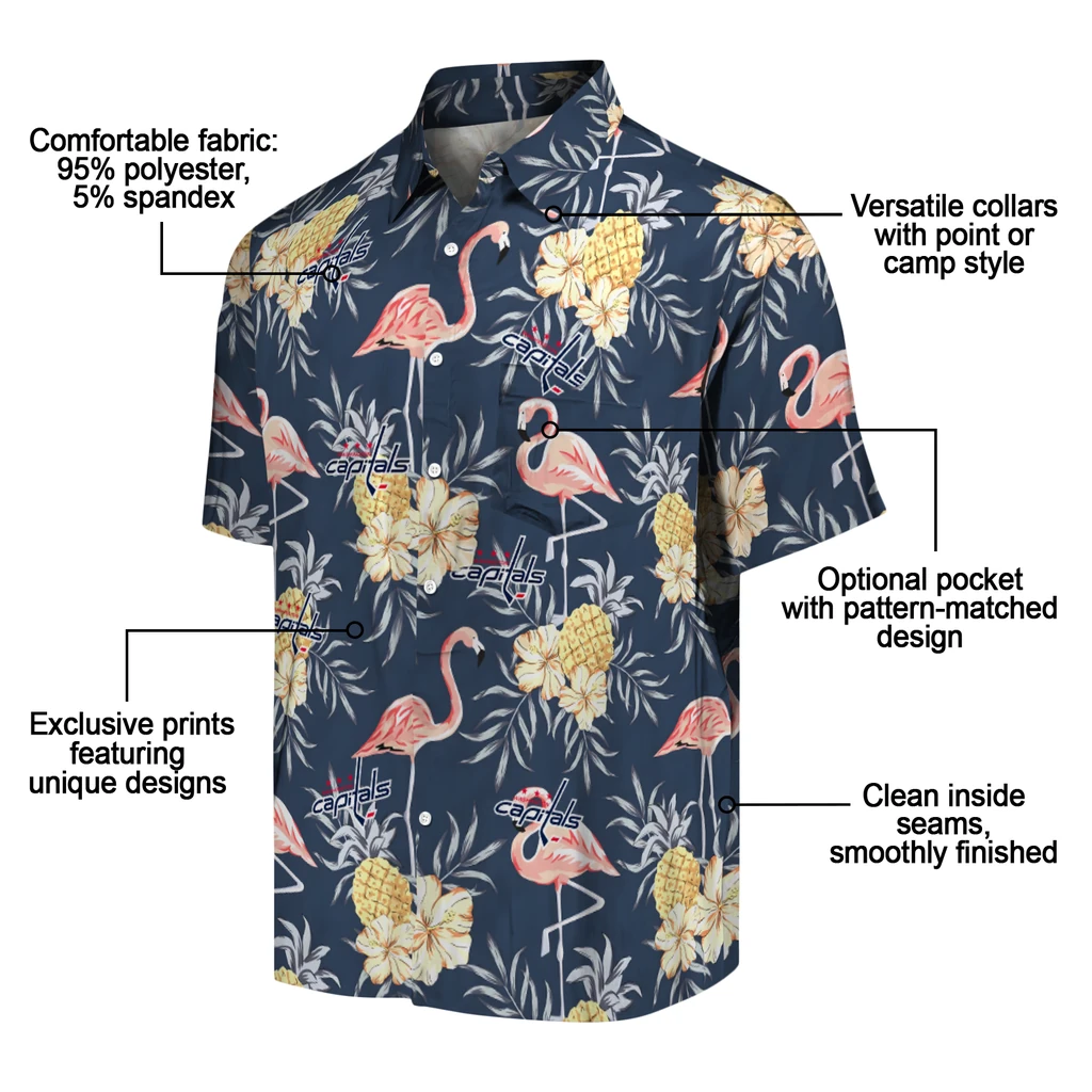 Washington Capitals Hawaiian Shirt - Flamingo Hibiscus washington capitals flamingo hibiscus navy hawaiian shirts new arrival