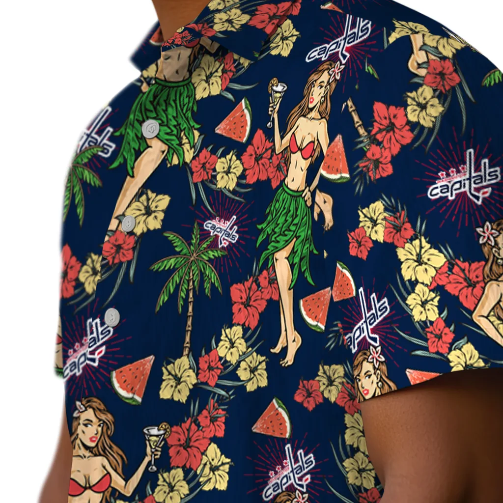 Washington Capitals Hawaiian Shirt - Hawaiian Girls Design washington capitals hawaiian girls design blue hawaiian shirts trendy