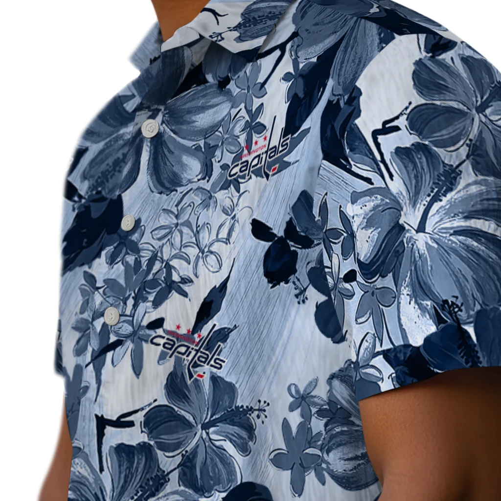 Washington Capitals Hawaiian Shirt - Hibiscus Arrangement washington capitals hibiscus arrangement blue hawaiian shirts trendy