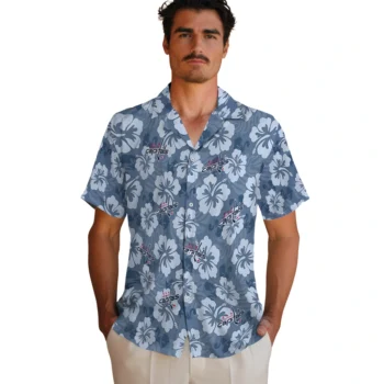 washington capitals hibiscus cluster blue hawaiian shirts fashion forward