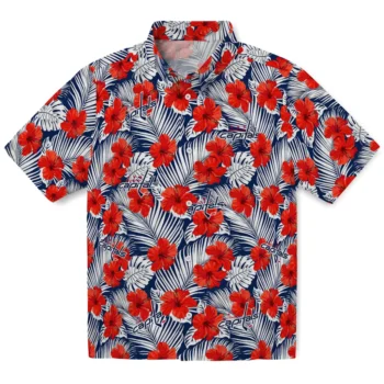 washington capitals hibiscus fiesta red royal blue hawaiian shirts best selling