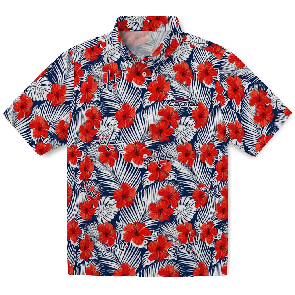 Washington Capitals Hawaiian Shirt - Hibiscus Fiesta washington capitals hibiscus fiesta red royal blue hawaiian shirts best selling