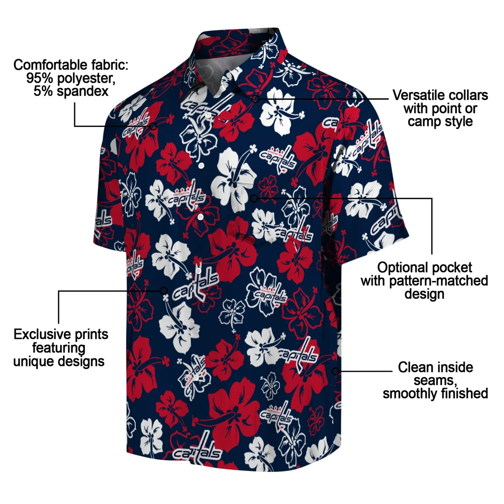Washington Capitals Hawaiian Shirt - Hibiscus Flower Design washington capitals hibiscus bloom blue hawaiian shirts new arrival