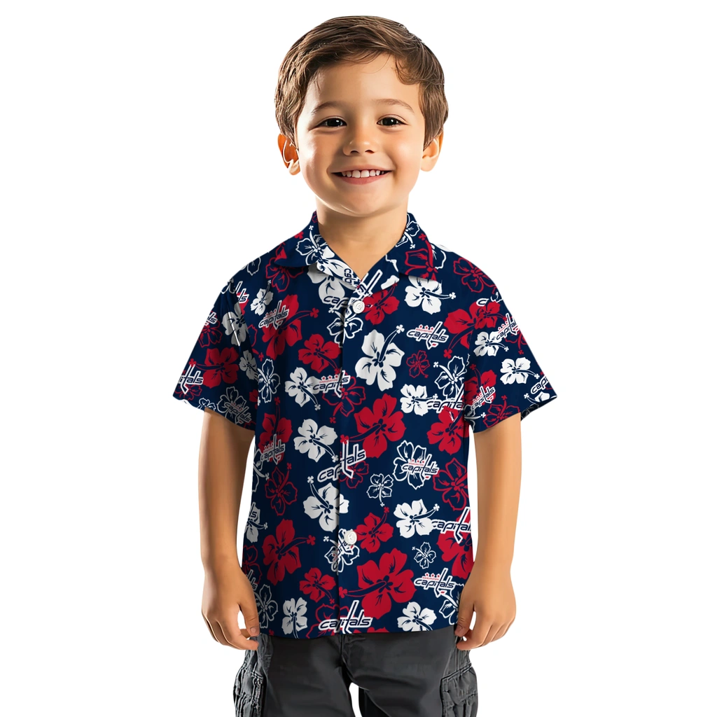 Washington Capitals Hawaiian Shirt - Hibiscus Flower Design washington capitals hibiscus bloom blue hawaiian shirts top rated