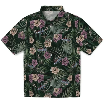 washington capitals hibiscus leaves pattern green hawaiian shirts best selling