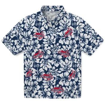 washington capitals hibiscus motif blue white hawaiian shirts best selling