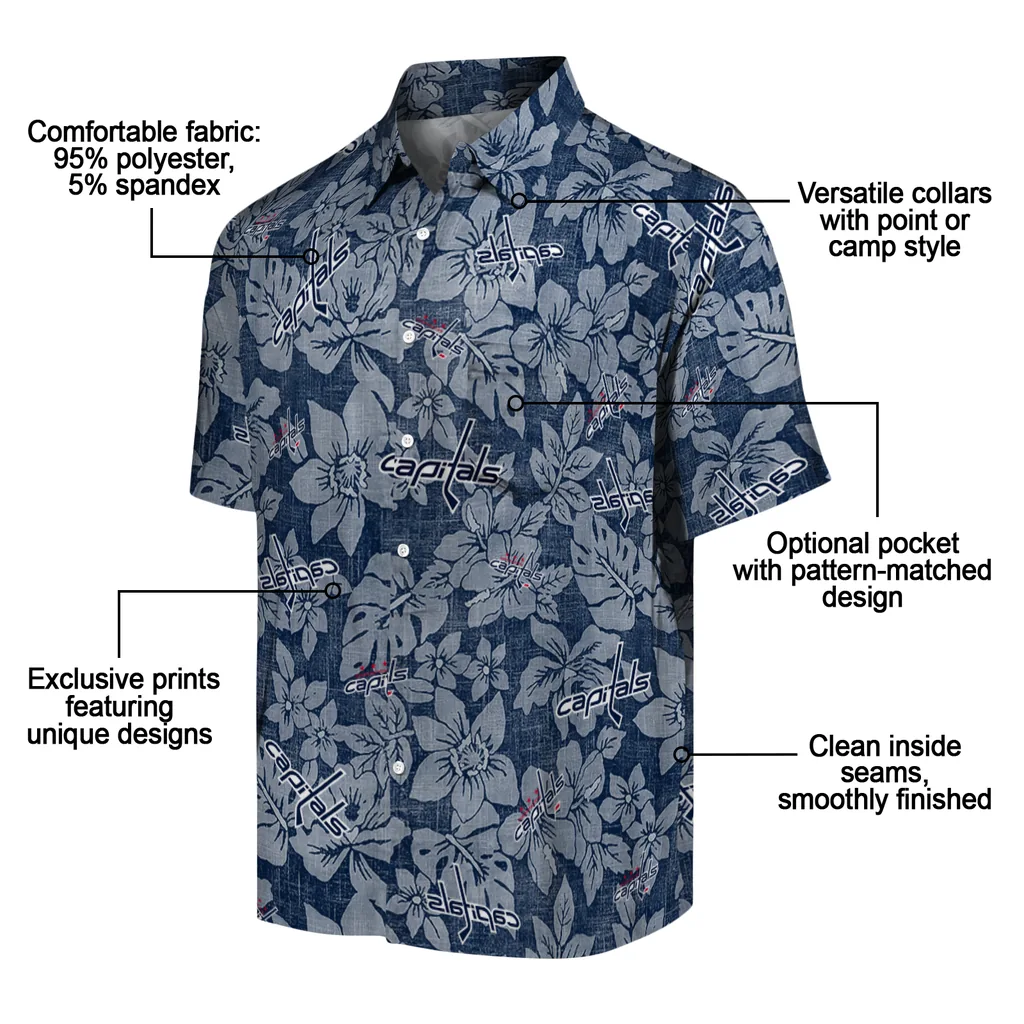 Washington Capitals Hawaiian Shirt - Hibiscus Oasis washington capitals hibiscus oasis blue hawaiian shirts new arrival