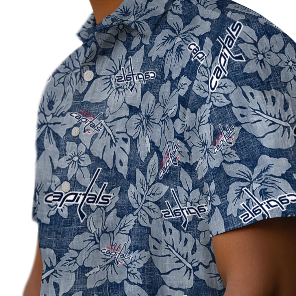 Washington Capitals Hawaiian Shirt - Hibiscus Oasis washington capitals hibiscus oasis blue hawaiian shirts trendy