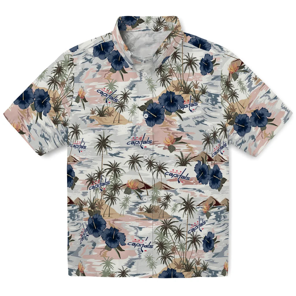 Washington Capitals Hawaiian Shirt - Hibiscus Seaside washington capitals hibiscus seaside white hawaiian shirts best selling