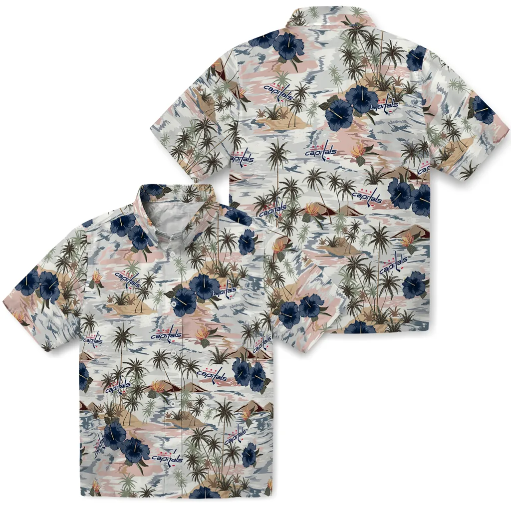 Washington Capitals Hawaiian Shirt - Hibiscus Seaside washington capitals hibiscus seaside white hawaiian shirts high quality