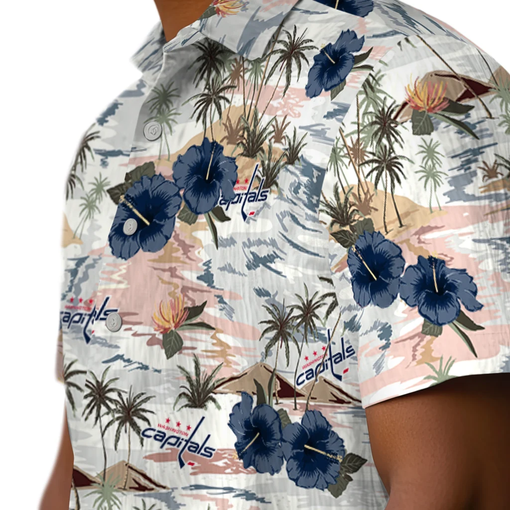 Washington Capitals Hawaiian Shirt - Hibiscus Seaside washington capitals hibiscus seaside white hawaiian shirts trendy