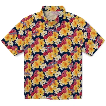 washington capitals hibiscus tropics blue yellow hawaiian shirts best selling