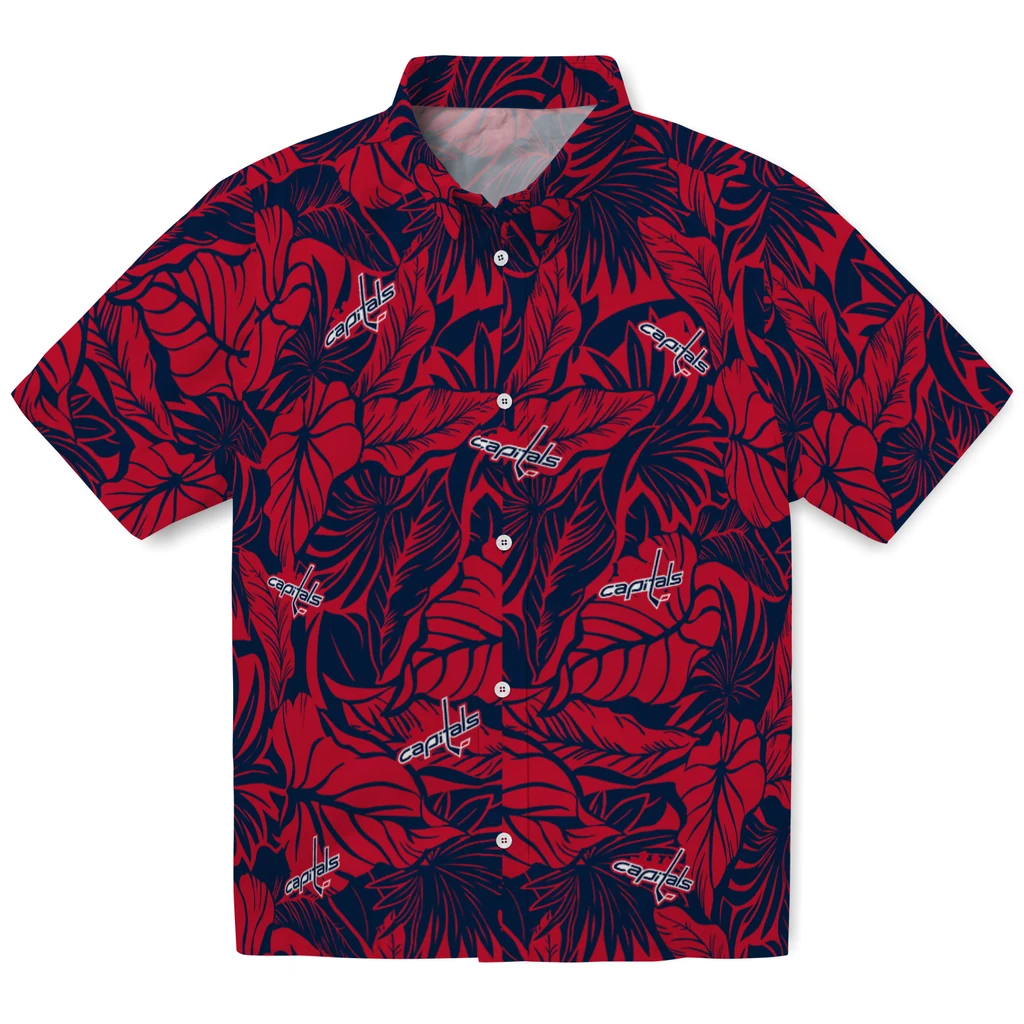 Washington Capitals Hawaiian Shirt - Monstera Layer washington capitals monstera layer blue hawaiian shirts best selling