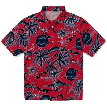 washington capitals palm sunset hawaiian shirts best selling