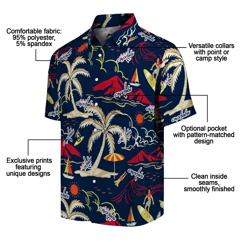 Washington Capitals Hawaiian Shirt - Palm Tree Island washington capitals palm tree island blue hawaiian shirts new arrival
