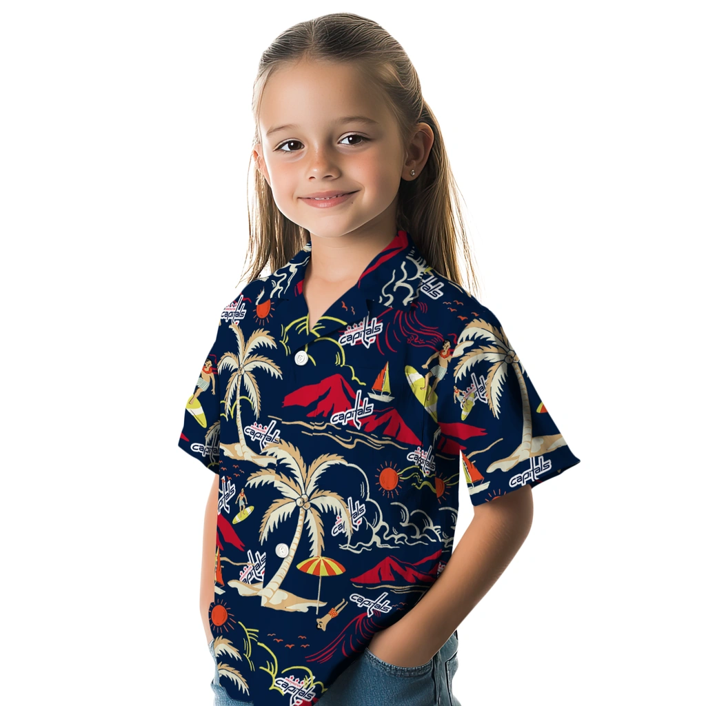 Washington Capitals Hawaiian Shirt - Palm Tree Island washington capitals palm tree island blue hawaiian shirts premium grade