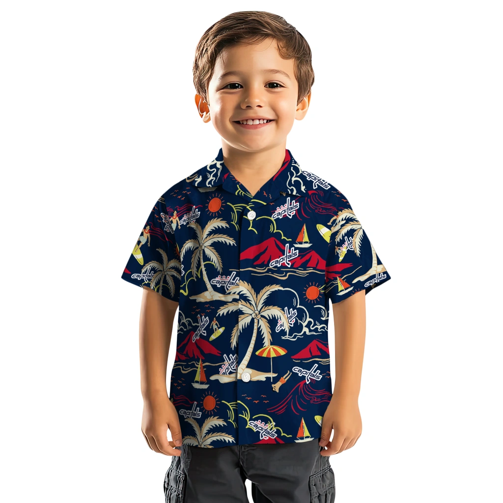 Washington Capitals Hawaiian Shirt - Palm Tree Island washington capitals palm tree island blue hawaiian shirts top rated
