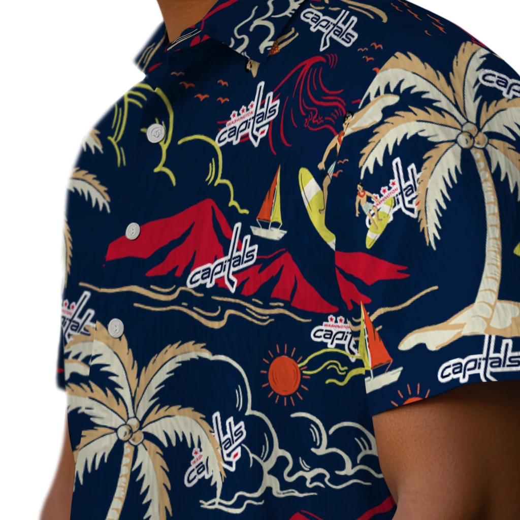 Washington Capitals Hawaiian Shirt - Palm Tree Island washington capitals palm tree island blue hawaiian shirts trendy