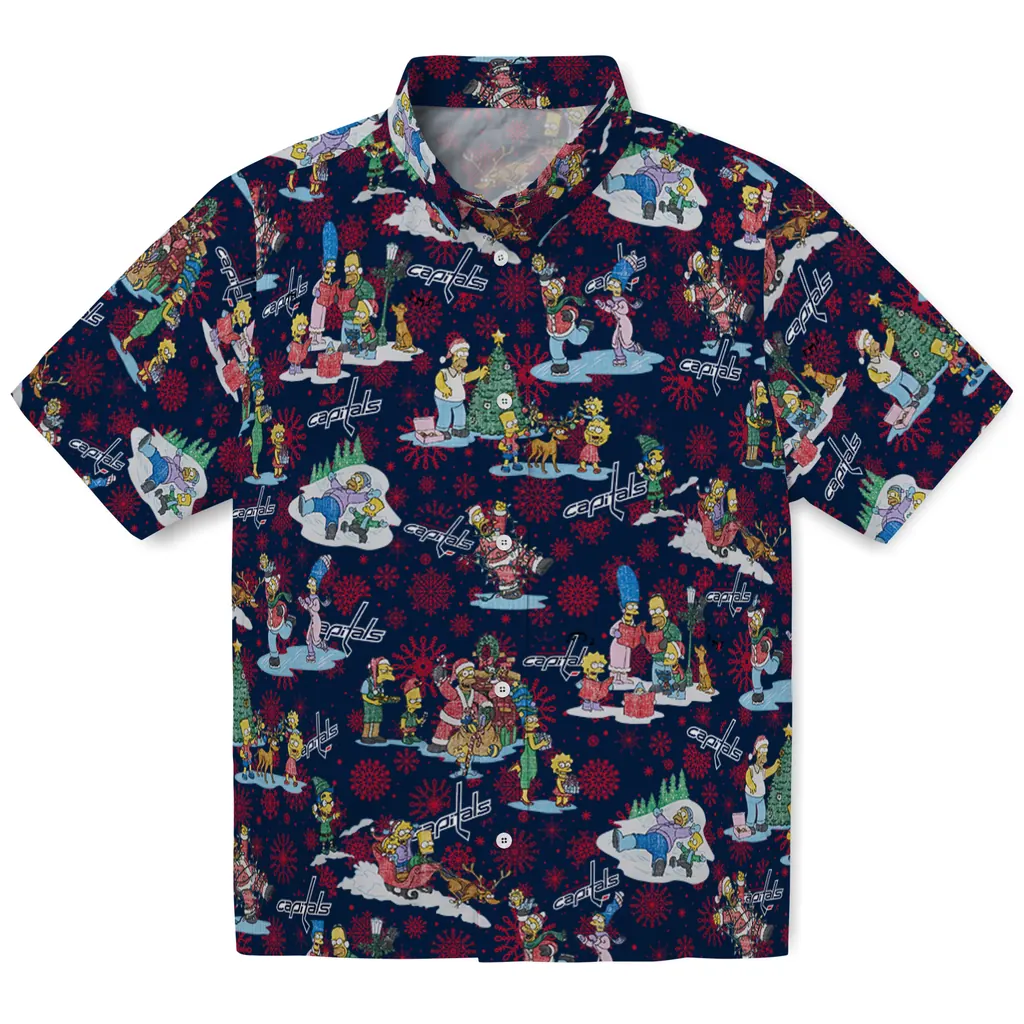 Washington Capitals Hawaiian Shirt - Simpsons Christmas washington capitals simpsons christmas blue hawaiian shirts best selling
