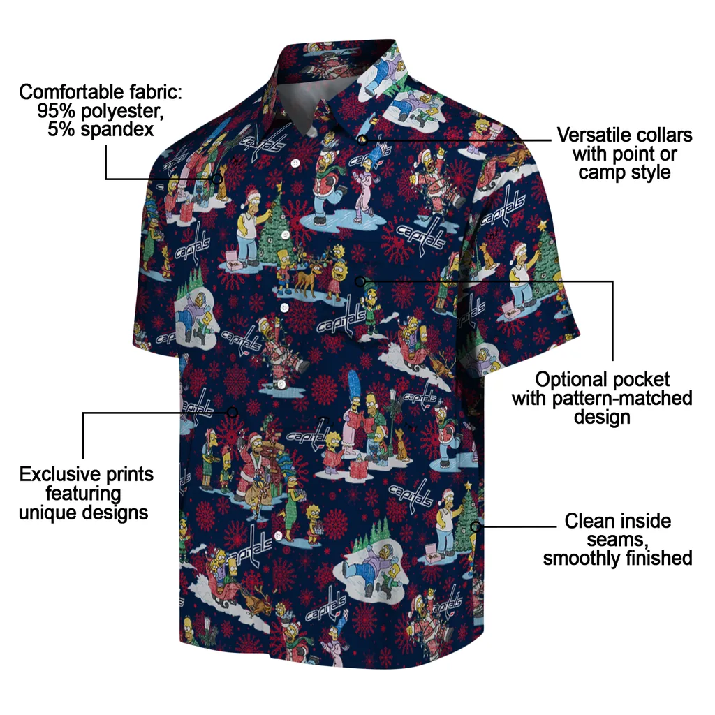 Washington Capitals Hawaiian Shirt - Simpsons Christmas washington capitals simpsons christmas blue hawaiian shirts new arrival