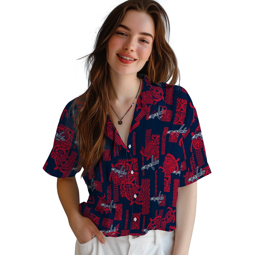 Washington Capitals Hawaiian Shirt - Turtle Lines washington capitals turtle lines blue hawaiian shirts latest model