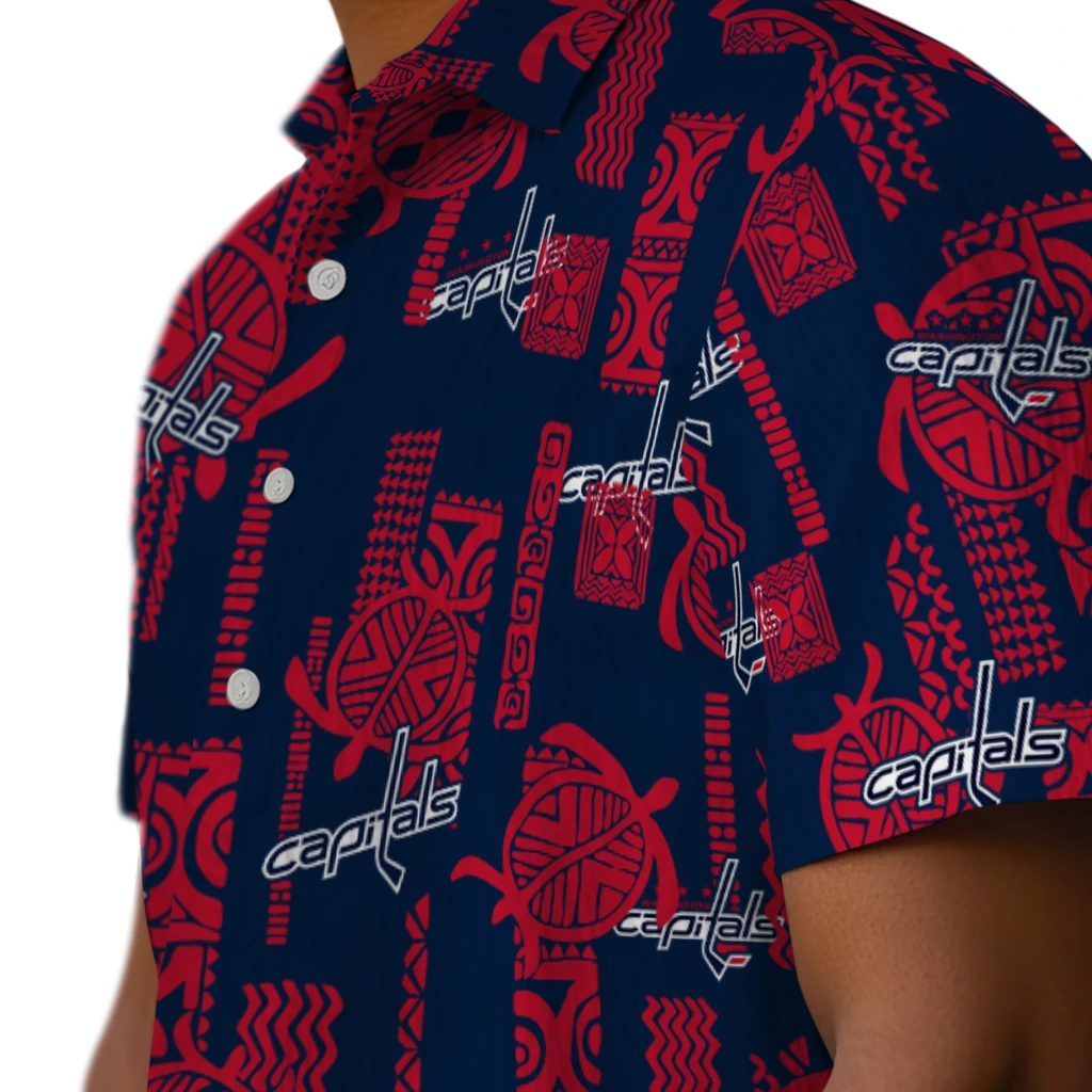 Washington Capitals Hawaiian Shirt - Turtle Lines washington capitals turtle lines blue hawaiian shirts trendy