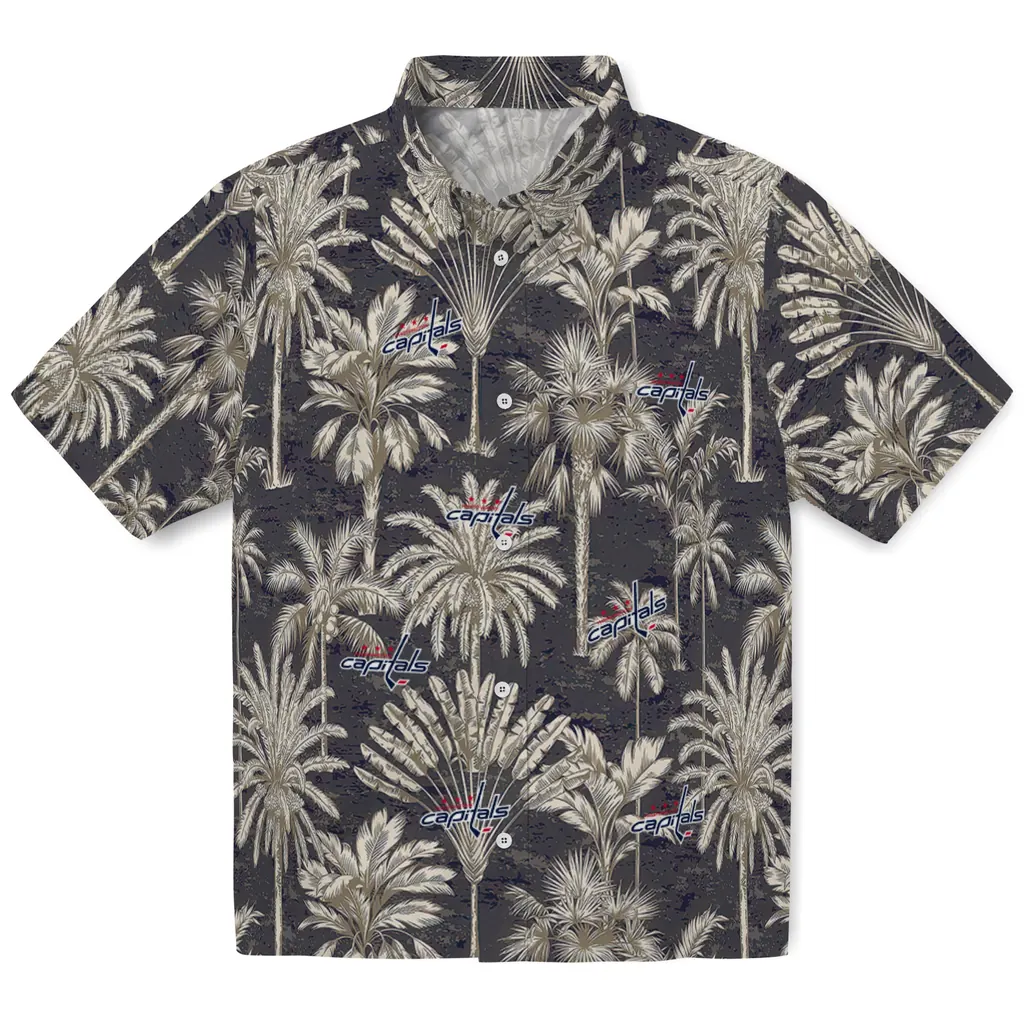Washington Capitals Hawaiian Shirt - Vintage Palm Tree washington capitals palm shadows blue hawaiian shirts best selling