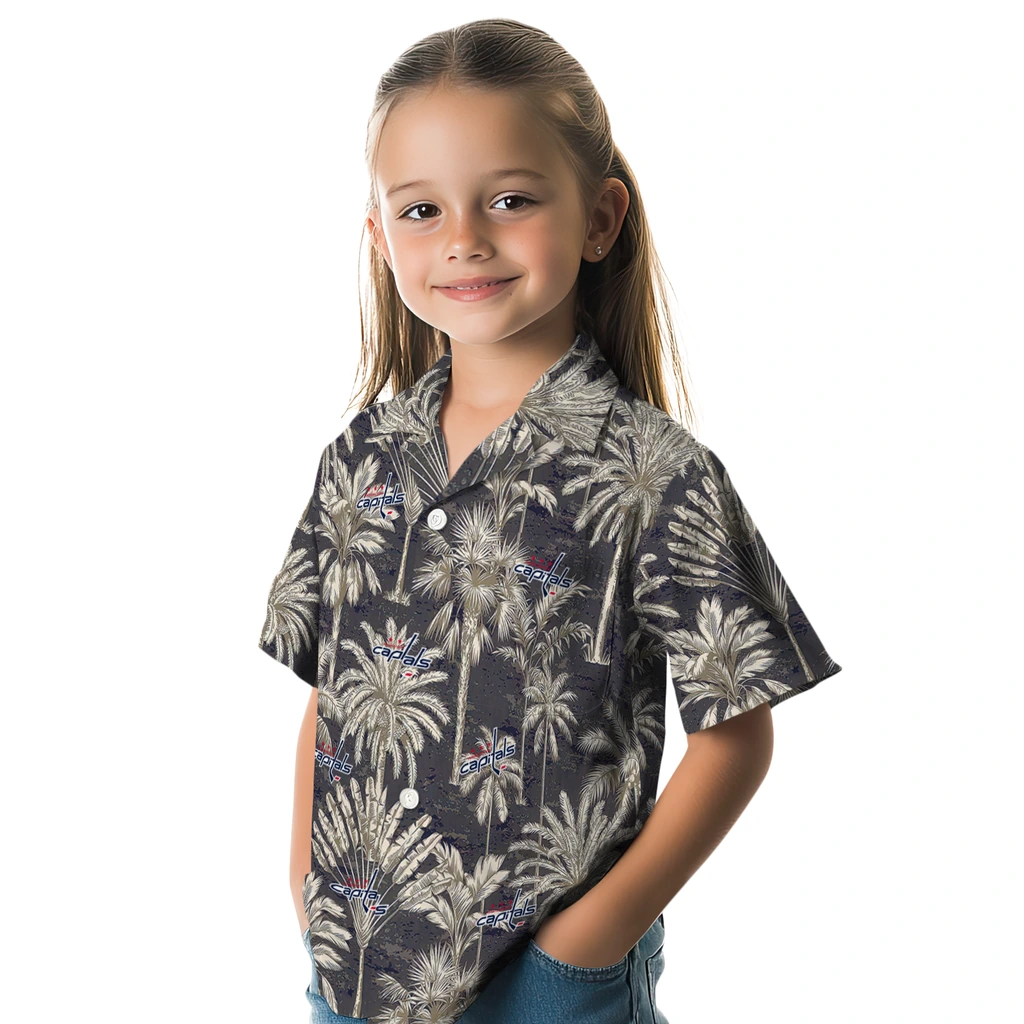 Washington Capitals Hawaiian Shirt - Vintage Palm Tree washington capitals palm shadows blue hawaiian shirts premium grade