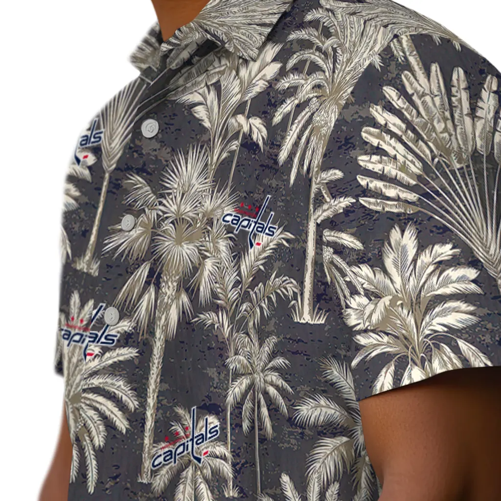 Washington Capitals Hawaiian Shirt - Vintage Palm Tree washington capitals palm shadows blue hawaiian shirts trendy