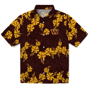 washington commanders hibiscus petals burgundy hawaiian shirts best selling
