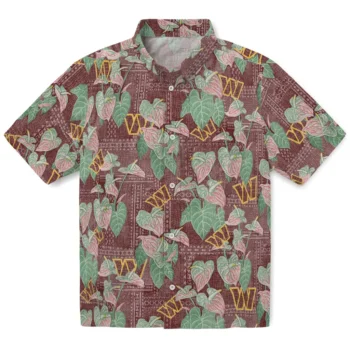 washington commanders anthurium overlay burgundy hawaiian shirts best selling