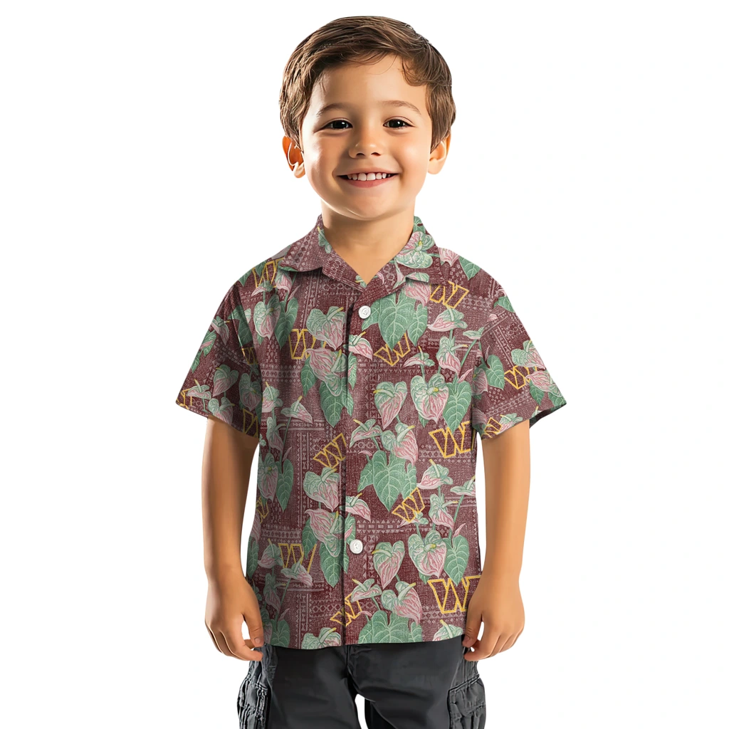Washington Commanders Hawaiian Shirt - Anthurium Overlay washington commanders anthurium overlay burgundy hawaiian shirts top rated
