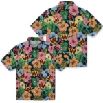 Washington Commanders Hawaiian Shirt – Brilliant Hibiscus Garden
